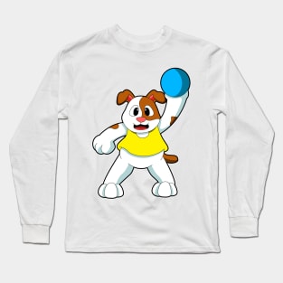 Dog as Handball player with handball Long Sleeve T-Shirt